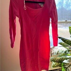 Vibrant Pink Long Sleeve Dress